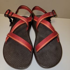 Chaco brown and orange  sandals Wimens Size 10